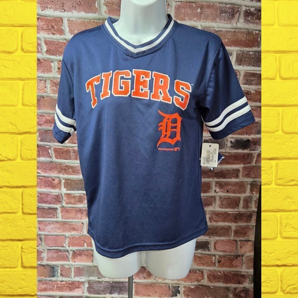 MLB‎ Detroit Tigers Youth Jersey – Boys Size Large 12/14 – Blue – Short Sleeves